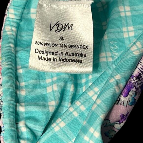 VDM Revolve NWT Reversible Ziggy Bikini Top Size XL Dragons Pastel Beach Preppy - Picture 4 of 9